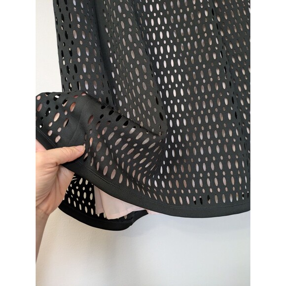 Karl Lagerfeld Paris Black Fit & Flare Dress Laser Cut Eyelet Size Approx XS - Picture 3 of 12